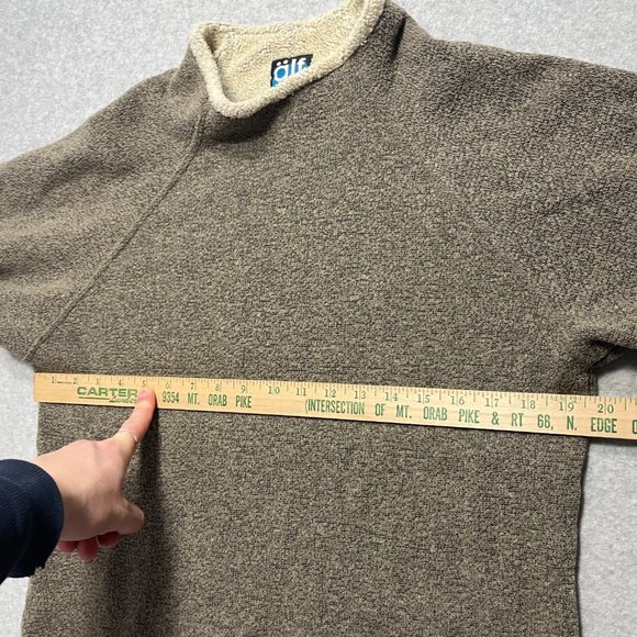 Alf Sweater Womens Medium Brown Fleece Pullover Mock Neck Long Sleeve Solid - Picture 2 of 10